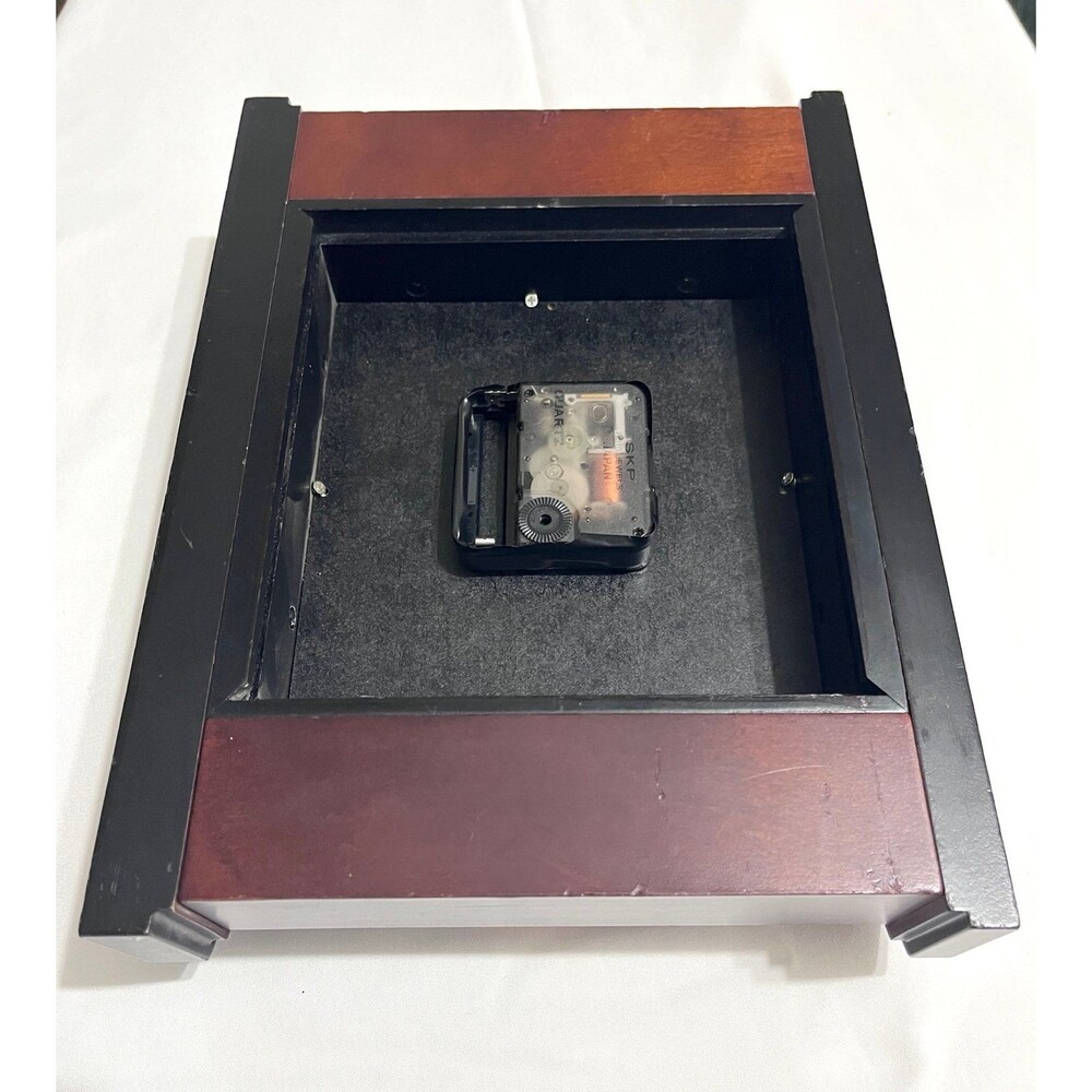 Bulova Holyoke B1881 Wood Quartz Mantel Clock Cherry Black Desk Shelf Table Deco - Picture 6 of 7